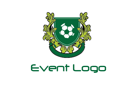 green leaf and football shield logo