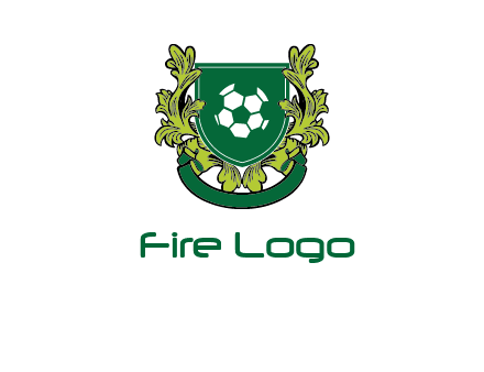 green leaf and football shield logo