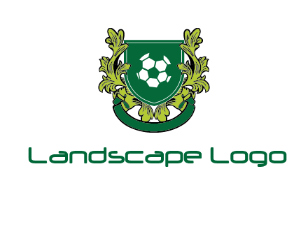 green leaf and football shield logo