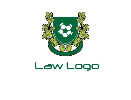 green leaf and football shield logo