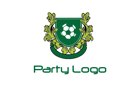 green leaf and football shield logo