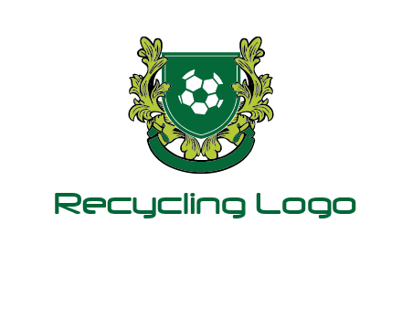 green leaf and football shield logo