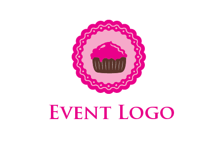 cupcake logo in circle