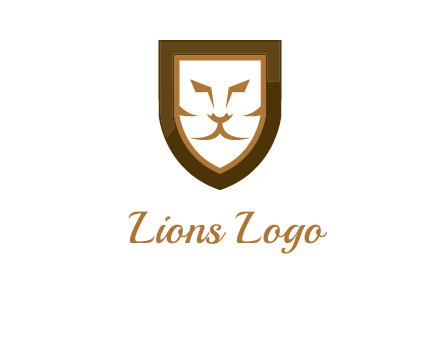 lion face in shield logo