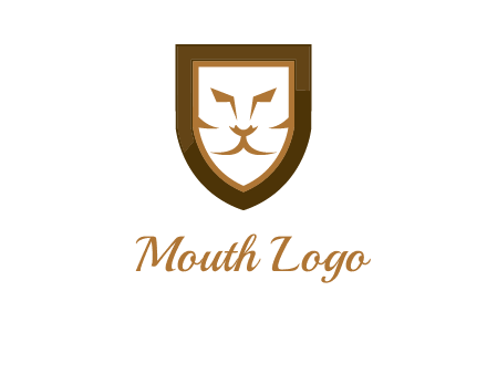 lion face in shield logo