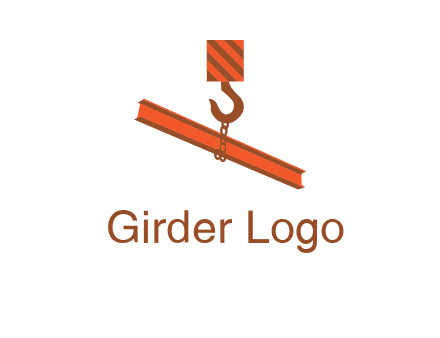 crane hook lifting beam construction logo