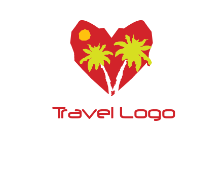 palm tree in heart logo