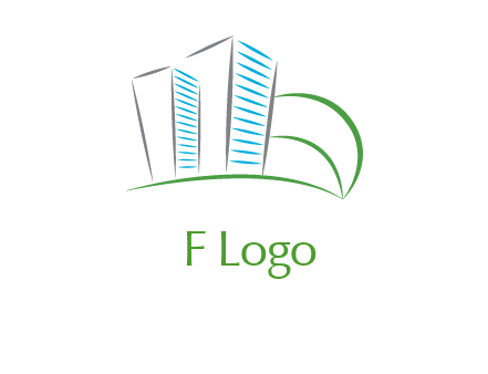 swoosh buildings construction logo