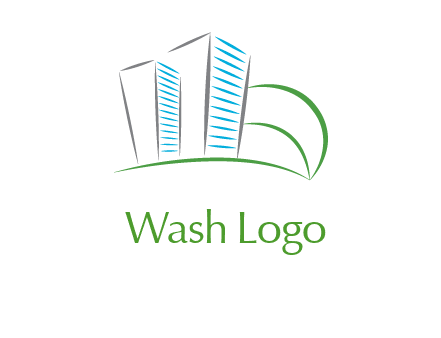 swoosh buildings construction logo