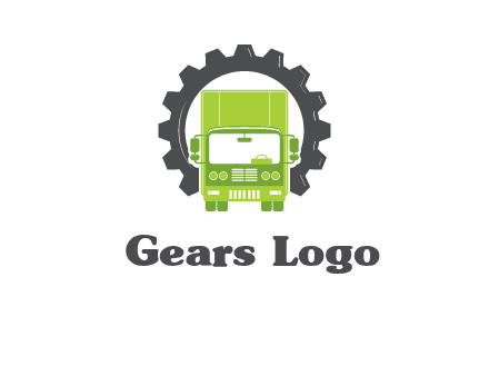 construction truck in a gear icon