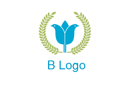 2 birds in leaf branch logo