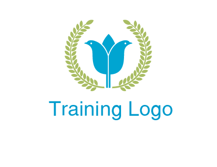 2 birds in leaf branch logo