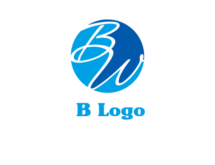 Letters B and W inside circle logo