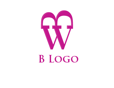 letter B and letter W in serif font joined together 