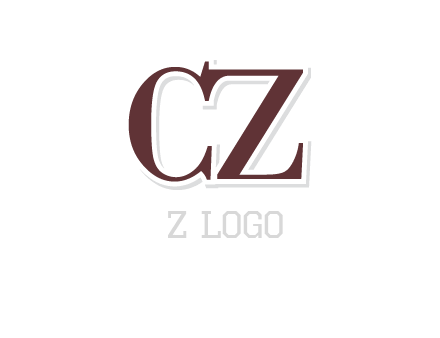serif font letter C and Z together