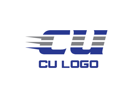 letter CU with line pattern