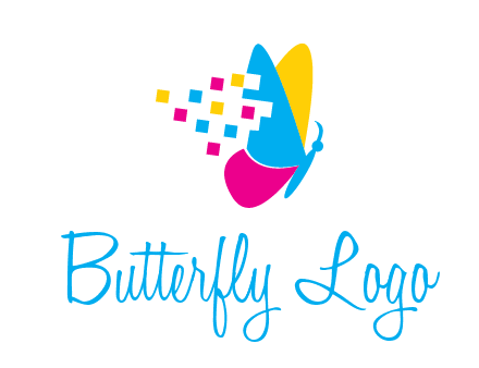 pixels on butterfly wings printing logo