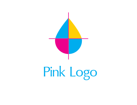 cross lines across colorful drop printing logo