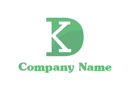 negative spacing letter K in letter D