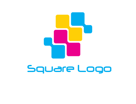 CMYK pixels stack printing logo