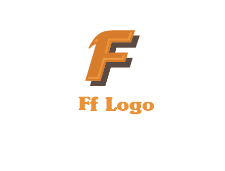 letter F with drop shadow