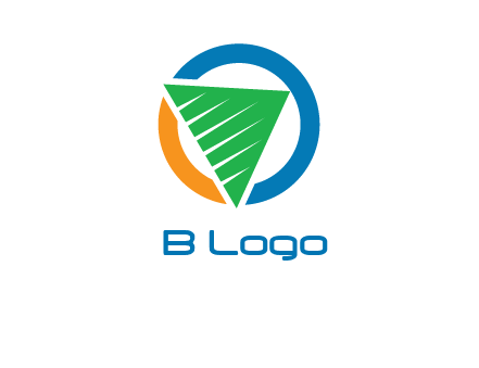 green recycling triangle in circle logo