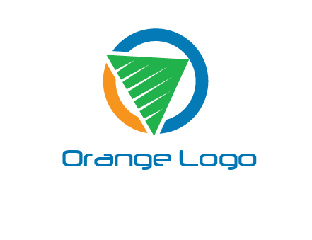 green recycling triangle in circle logo