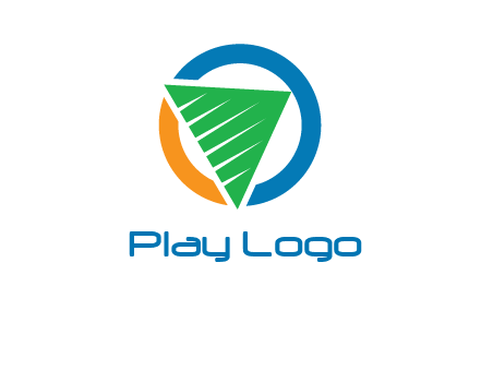 green recycling triangle in circle logo