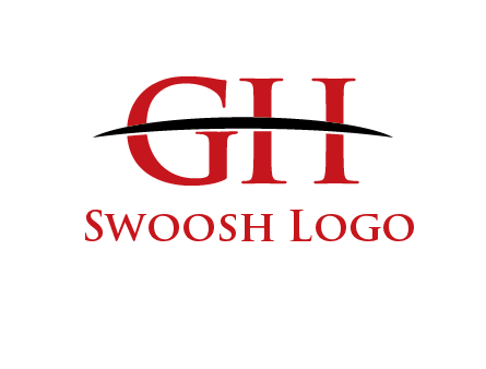swoosh across letter GH