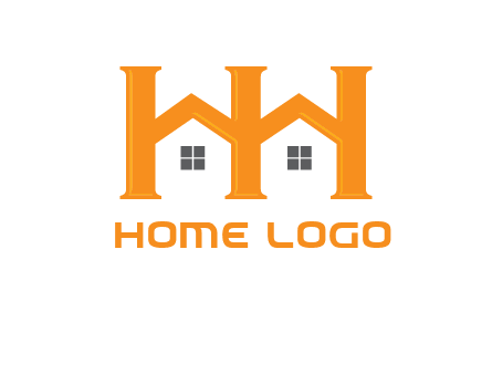 Two letters H are creating house logo