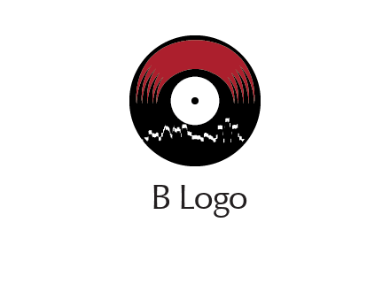 zigzag lines on music record logo illustration