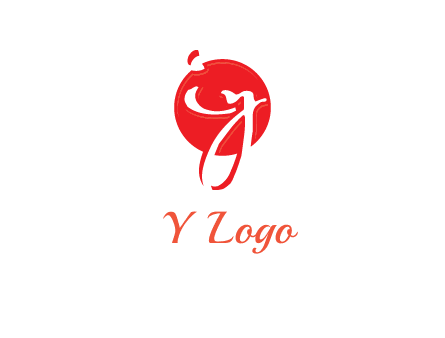 Letters i and y inside the circle logo