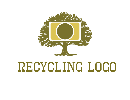 rectangle camera and tree photography logo