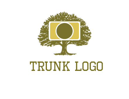 rectangle camera and tree photography logo