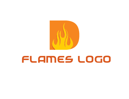 flames inside letter D logo