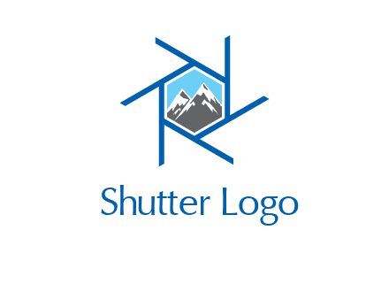 mountains in shutter outline photography logo