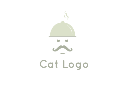 chef with dish and mustache logo