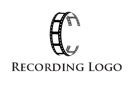 letter C made of film reel logo