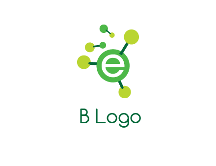 letter e inside circle with chemical bond logo