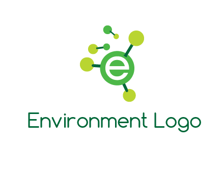 letter e inside circle with chemical bond logo