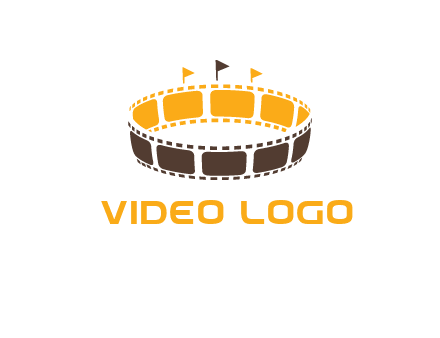 film reel incorporated with stadium logo