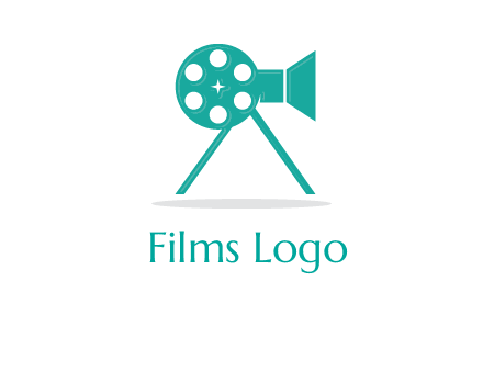 film reel incorporated with camera logo