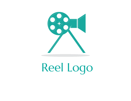 film reel incorporated with camera logo