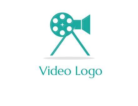 film reel incorporated with camera logo