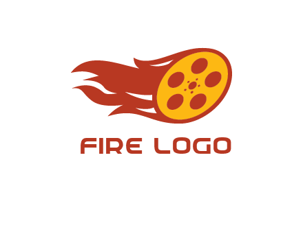 film reel incorporated with fire logo