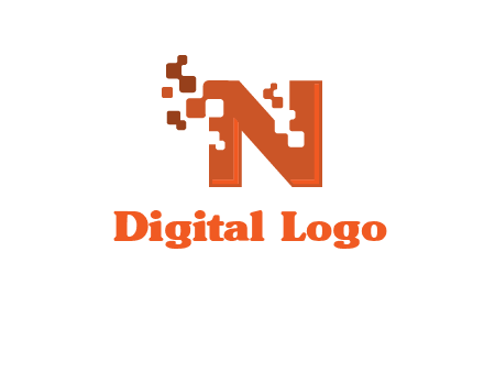 digital letter N logo