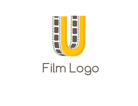 letter U incorporated with film reel logo