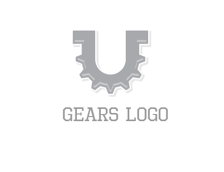 letter U made of gear logo