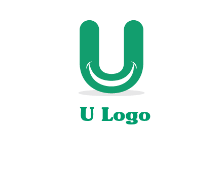 smile inside letter U logo