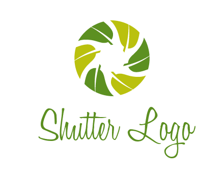 half leaves in shutter shape photography logo